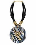 Statement Necklace with Layered Disc Pendant