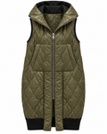 Olive Green Quilted Hooded Vest