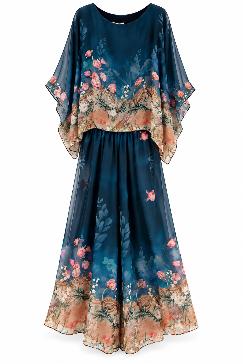 Floral Silk Wide-Leg Trouser Set