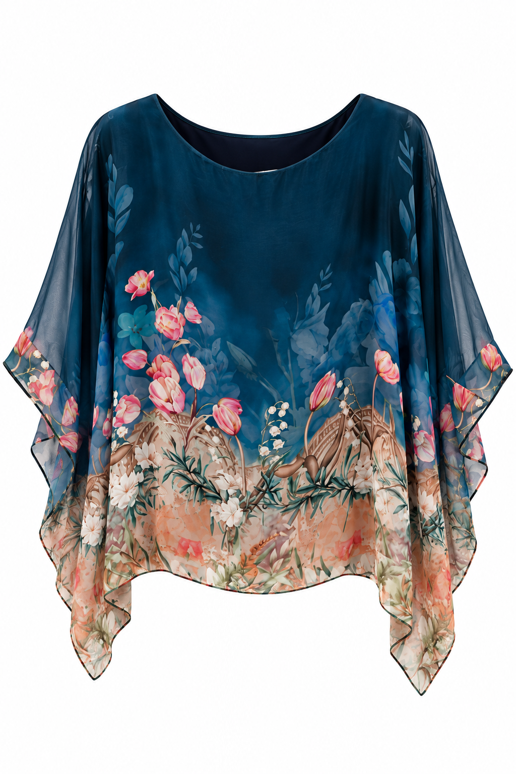 Floral Silk Wide-Leg Trouser Set