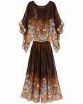 Floral Silk Blouse and Pants Set