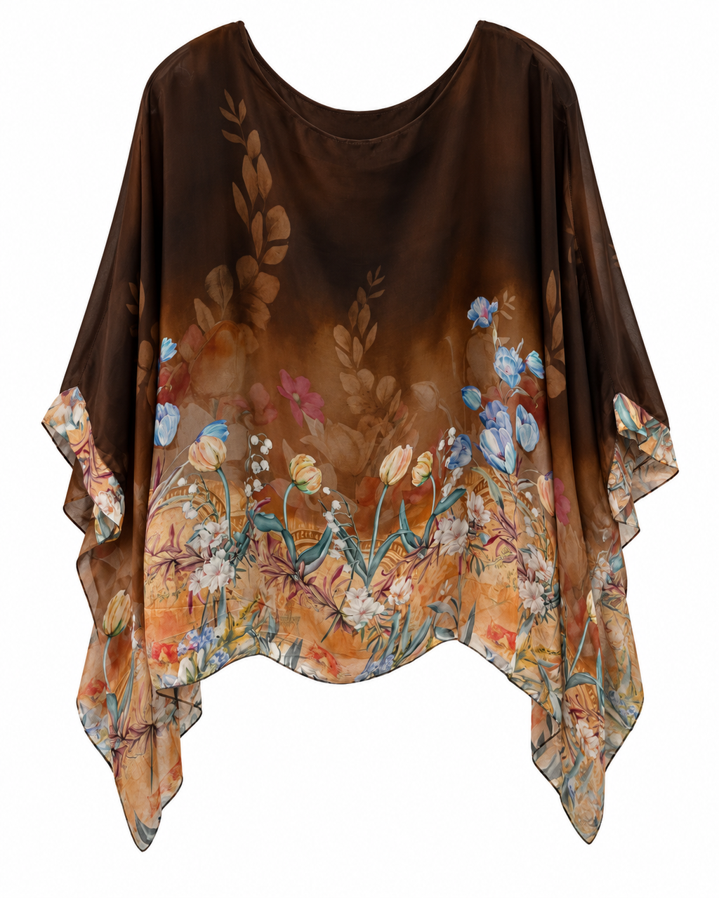 Floral Silk Blouse and Pants Set