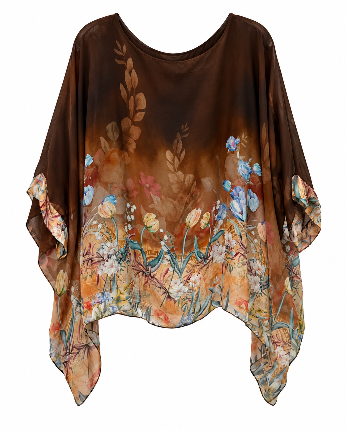 Floral Silk Blouse and Pants Set