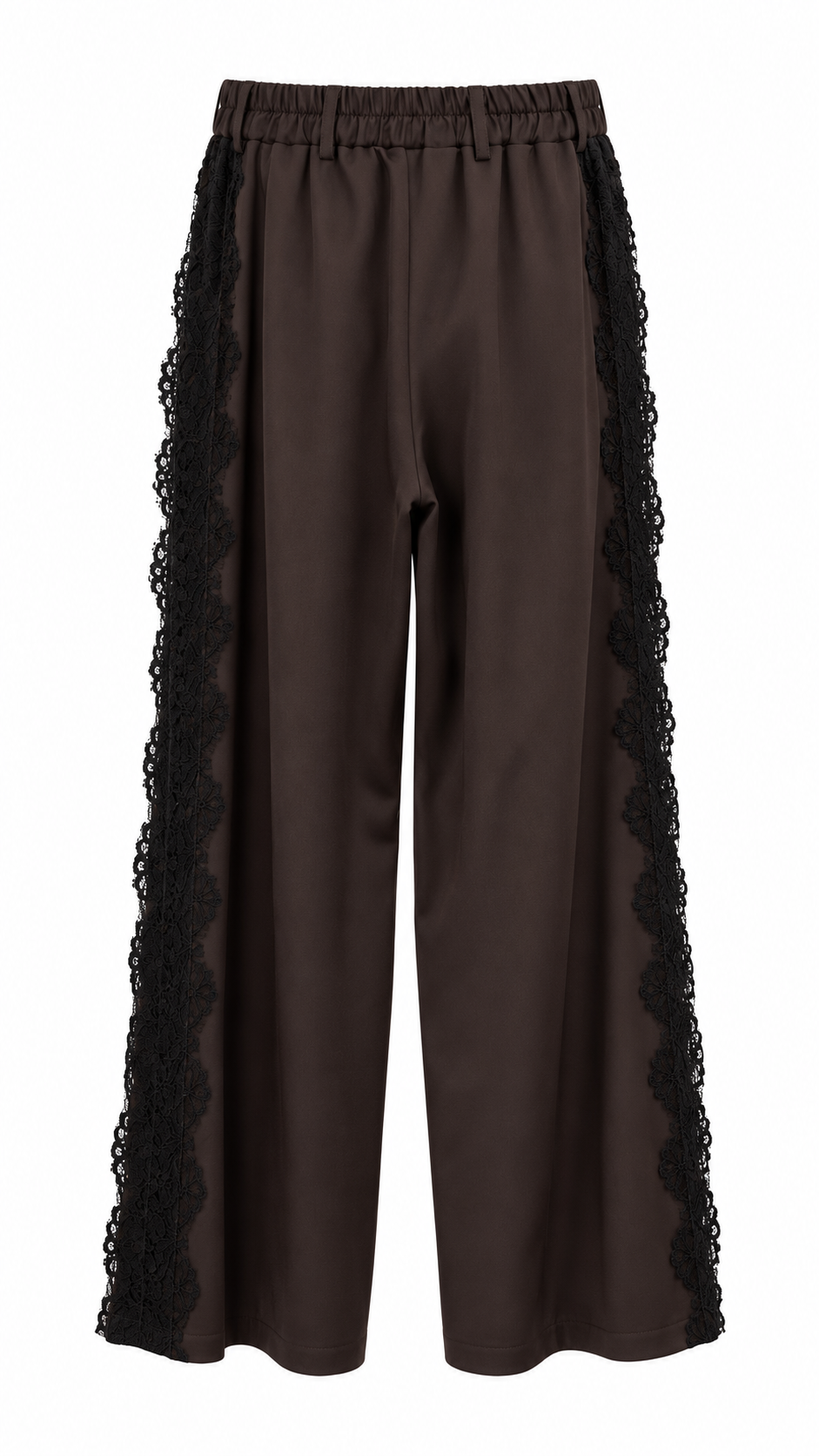 Brown Lace-Trimmed Suit Set