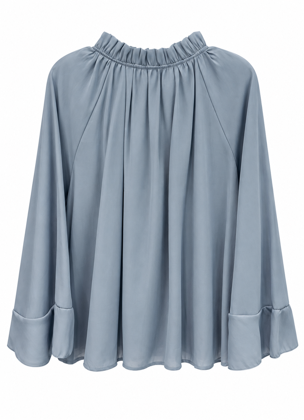 Ruffle Tie-Neck Long Sleeve Blouse