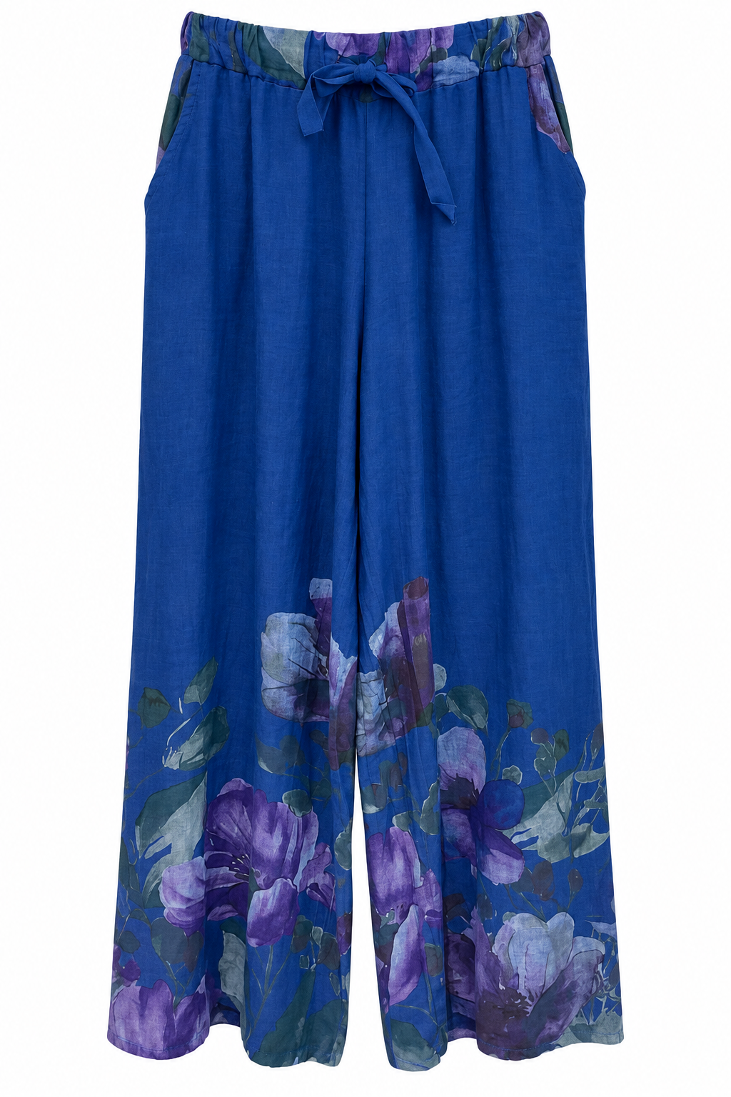 Royal Blue Floral Linen Set