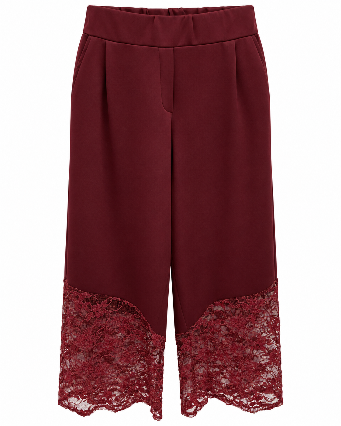 Burgundy Lace-Sleeve Set