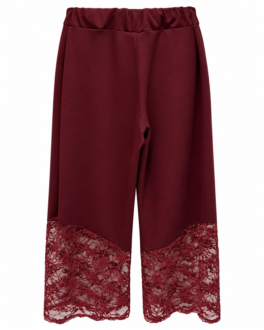 Burgundy Lace-Sleeve Set