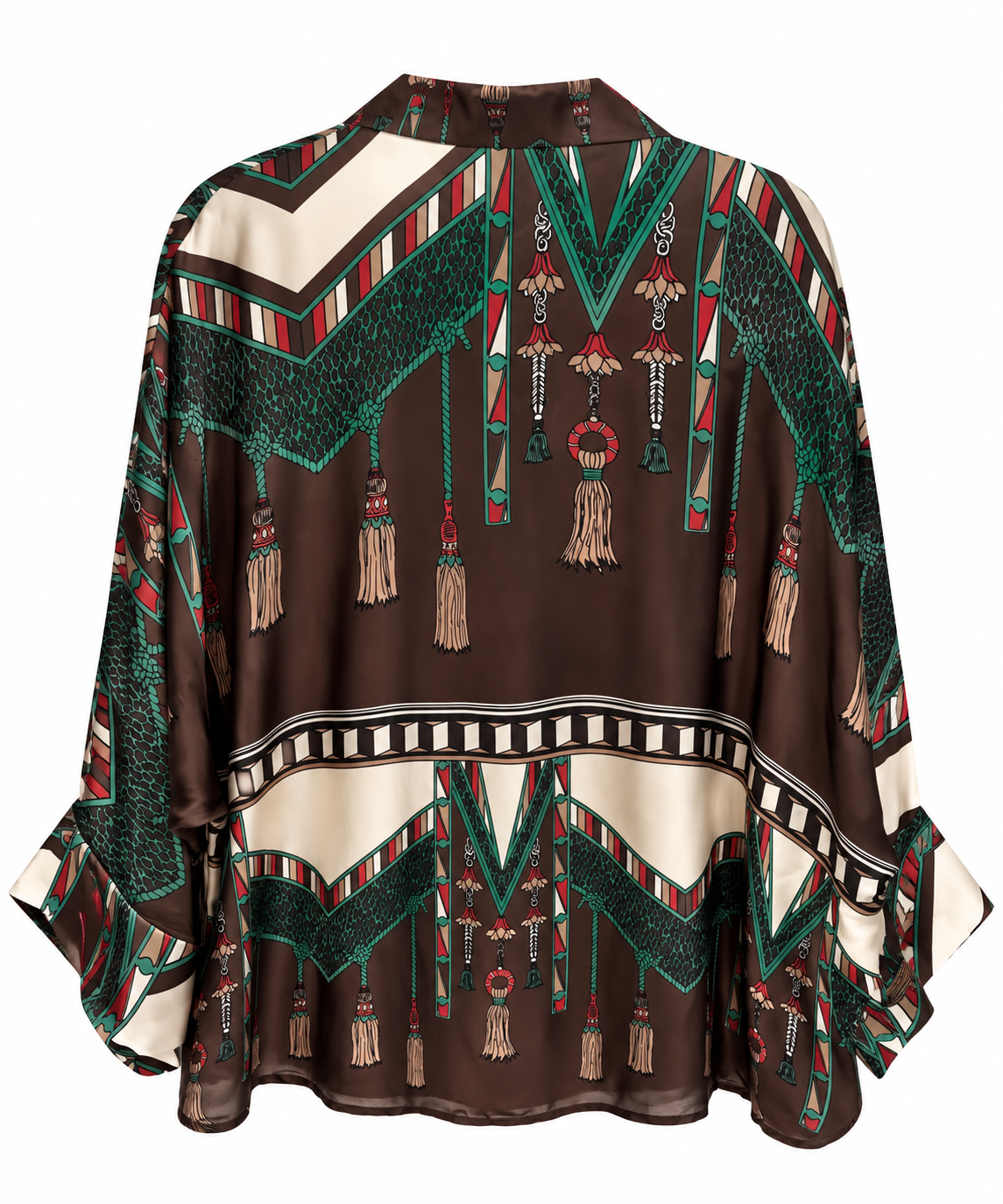 Bohemian Tassel Print Wide-Leg Pants & Blouse Set