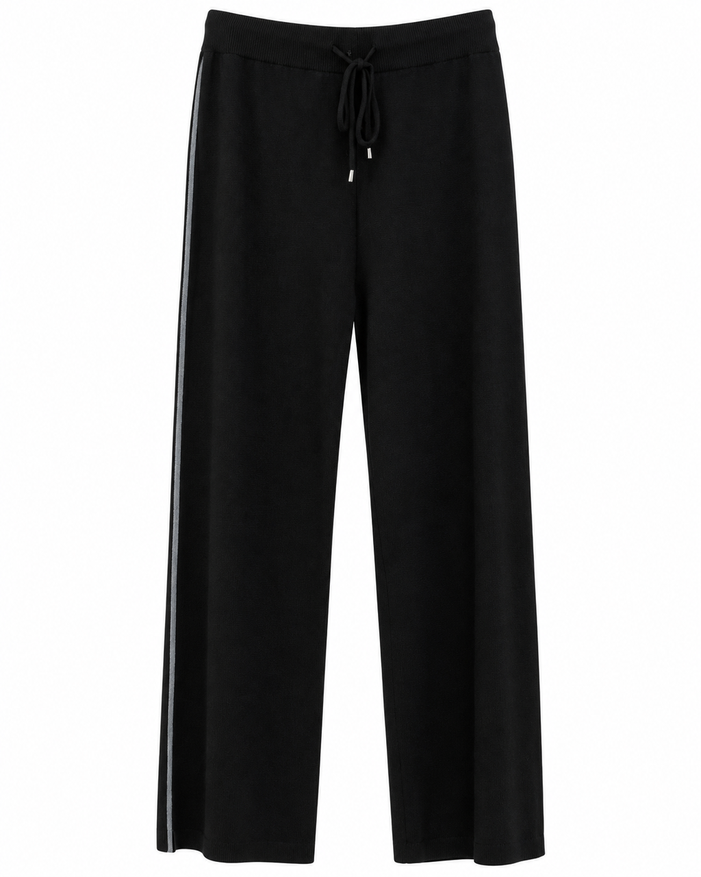 Black Knit Sport Set with Silver Trim