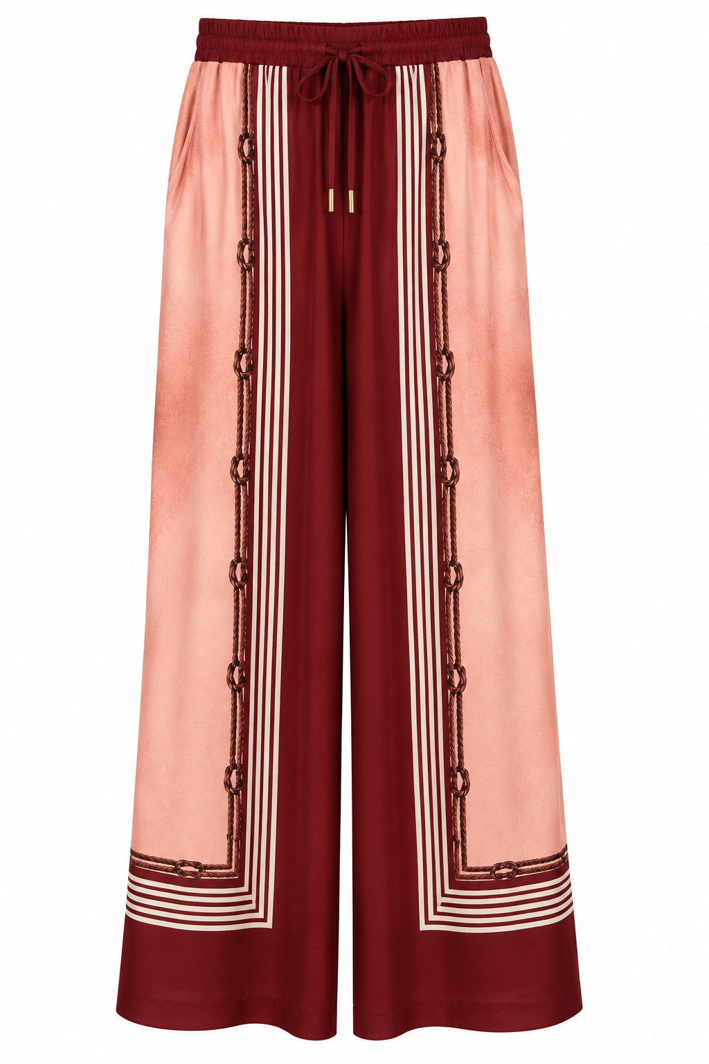 Burgundy Rose Nautical Satin Co-ord Set