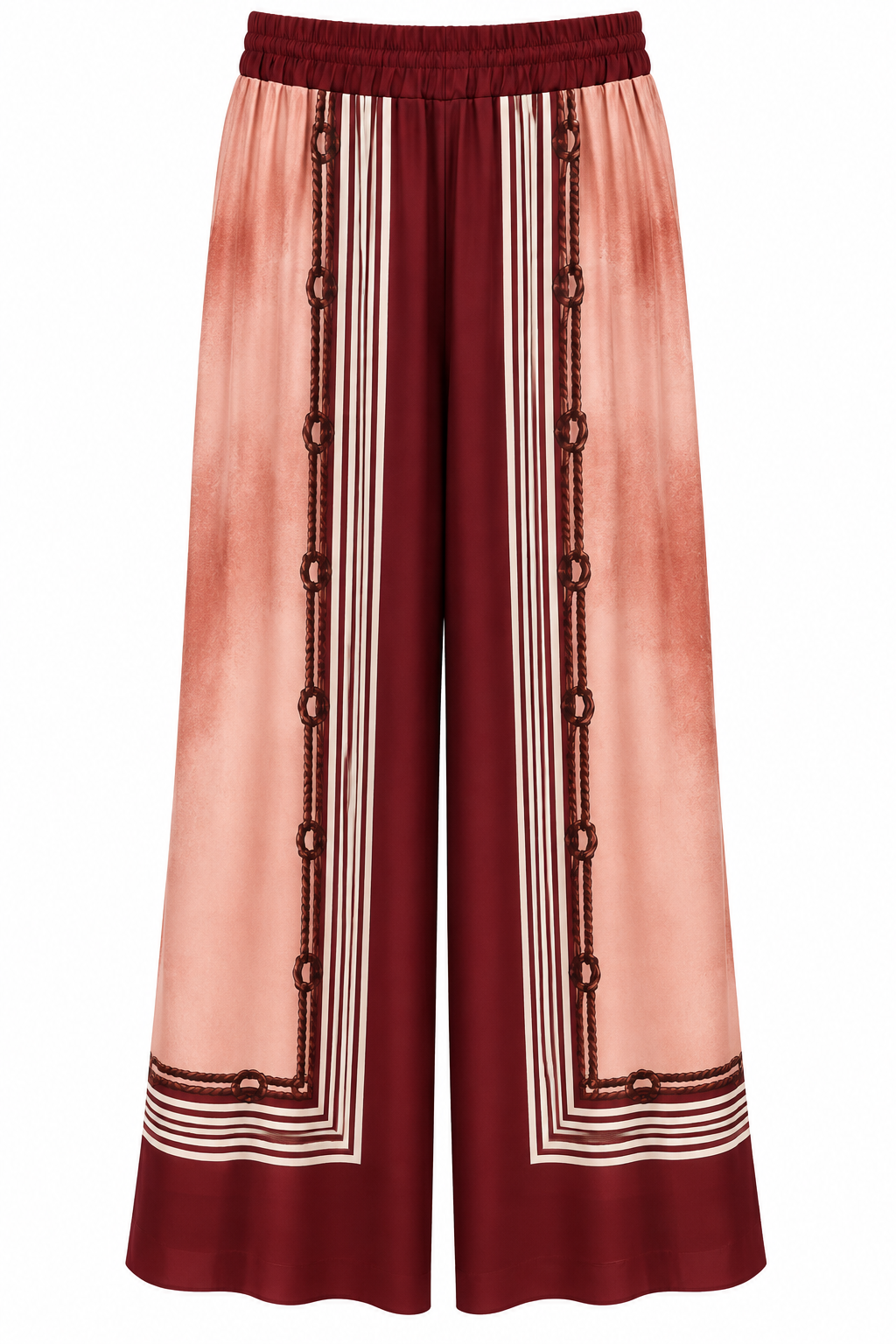 Burgundy Rose Nautical Satin Co-ord Set