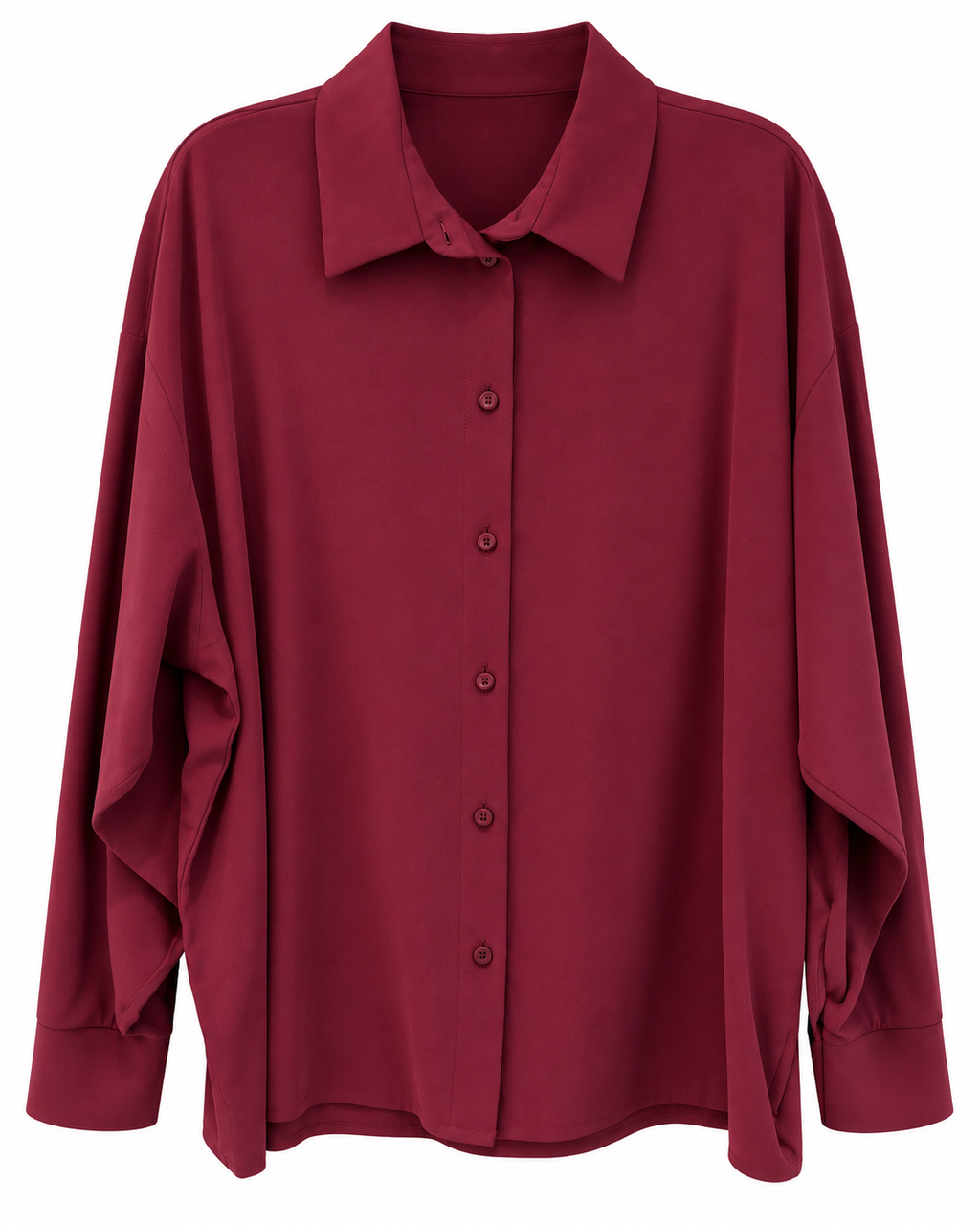 Burgundy Viscose Oversized Shirt