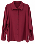 Burgundy Viscose Oversized Shirt