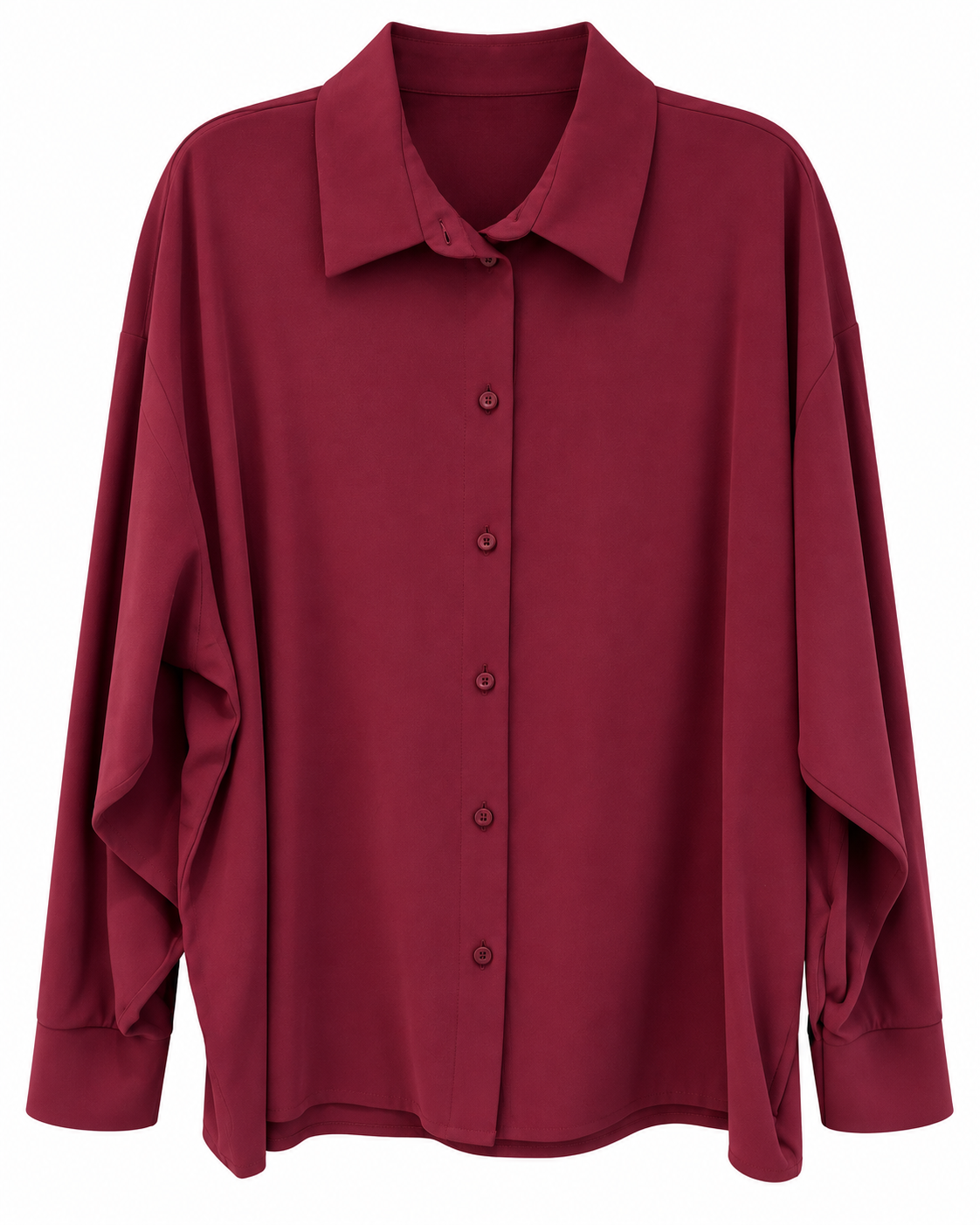 Burgundy Viscose Oversized Shirt