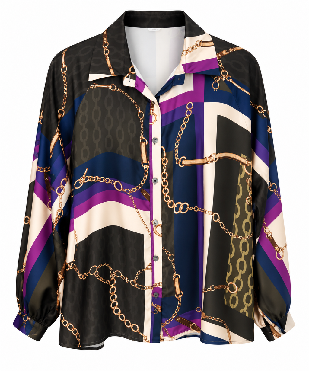 Luxe Chain Print Satin Co-ord Set