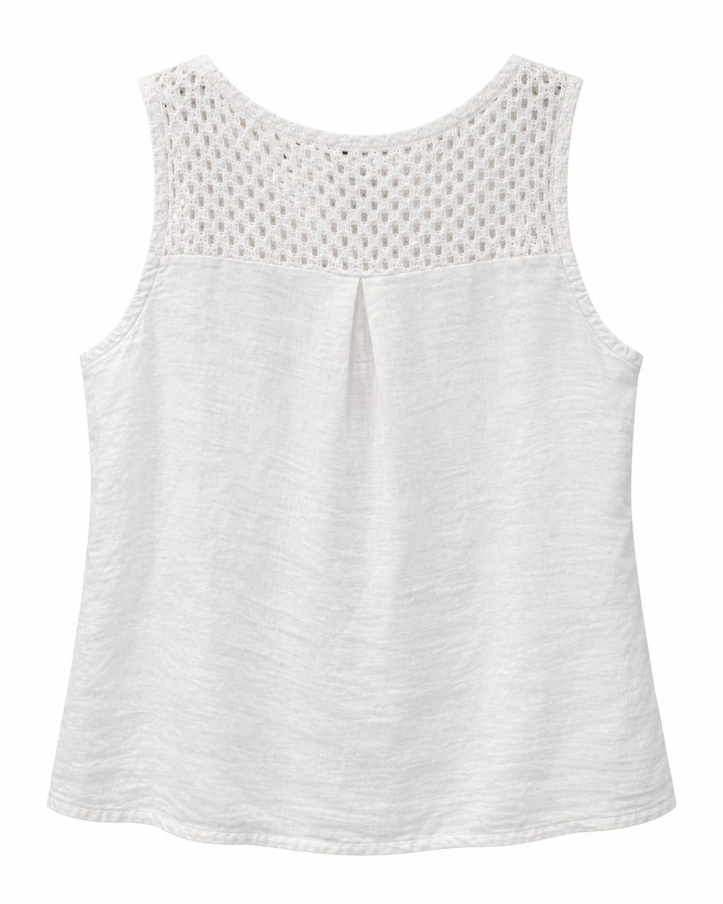 Ivory Linen Floral Sequin Tank