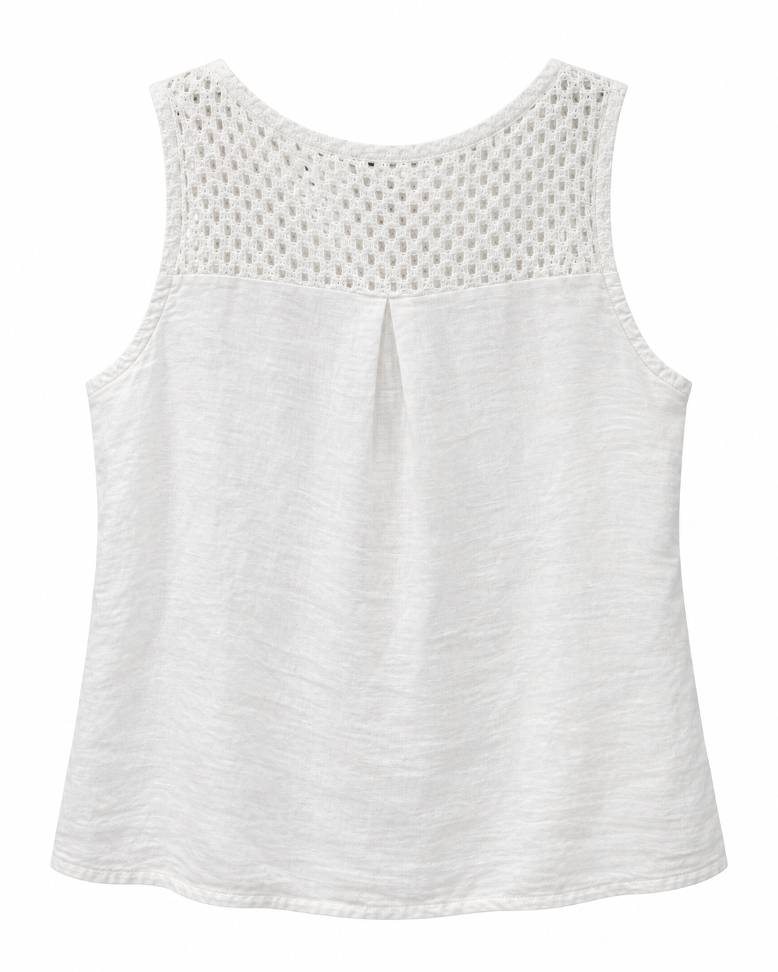 Ivory Linen Floral Sequin Tank