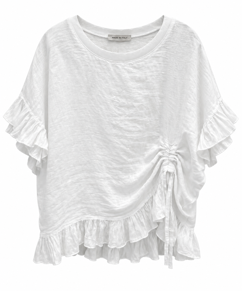 Elegant White Ruffle Top