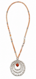 Beaded Spiral Pendant Necklace