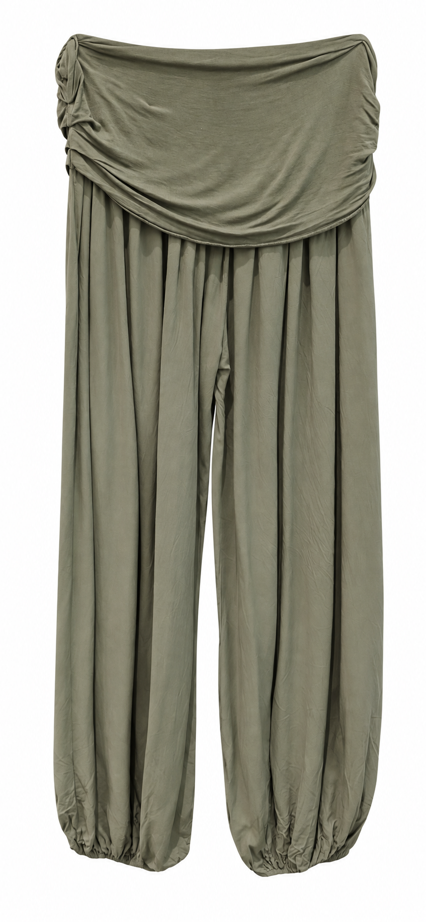 Olive Draped Harem Trousers