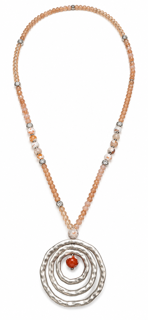 Beaded Spiral Pendant Necklace