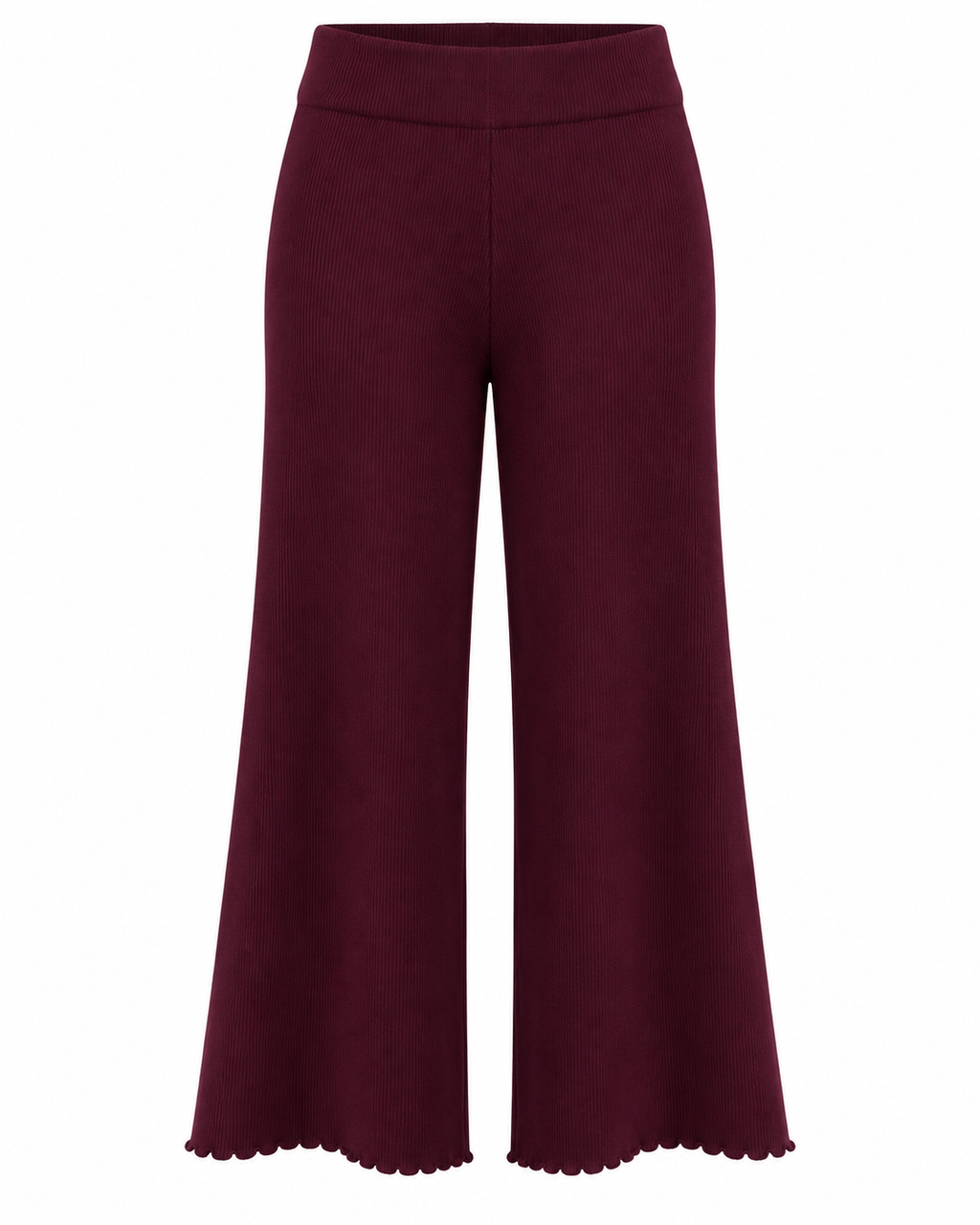 Burgundy Ribbed Heart-Button Knit Set