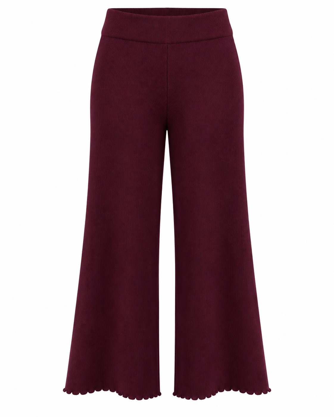 Burgundy Ribbed Heart-Button Knit Set