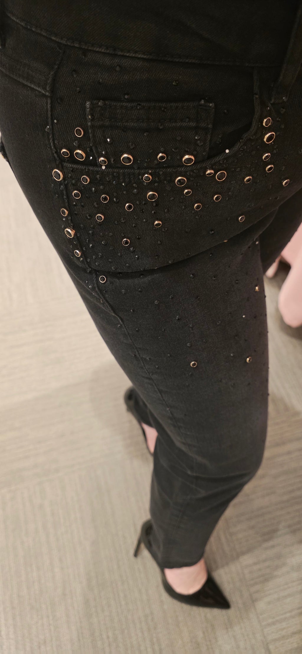Black Jeans with Studs & Crystals