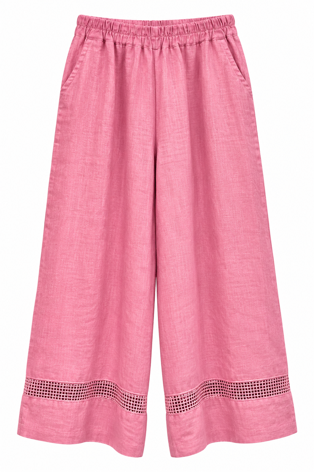 Rose Pink Linen Co-ord Set with Mesh Detail