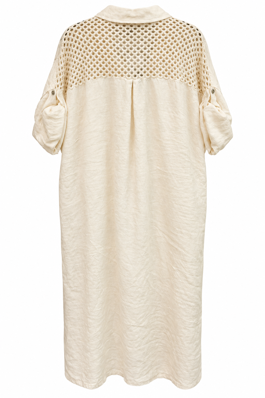 Ivory Linen Sequin Heart Dress