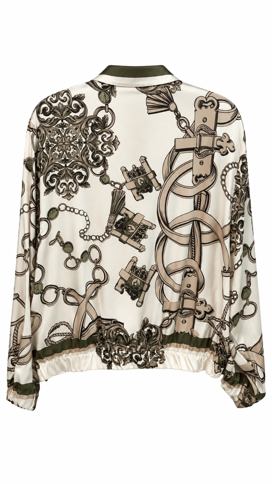 Ivory Baroque Print Satin Set