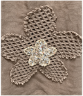Linen Wide-Leg Pants with Sequin Flowers