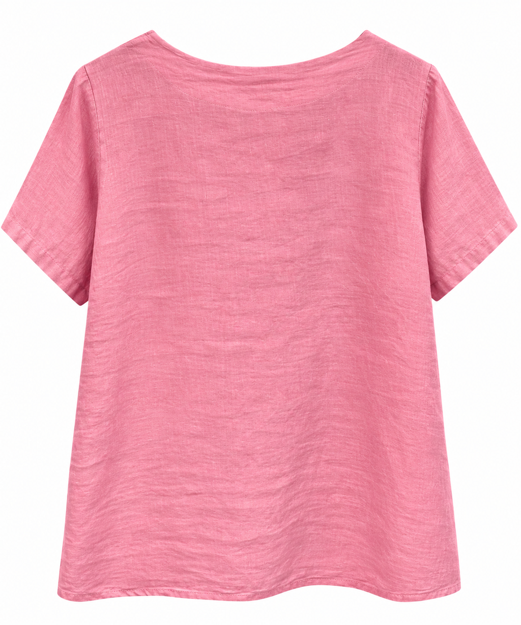 Rose Pink Linen Co-ord Set with Mesh Detail