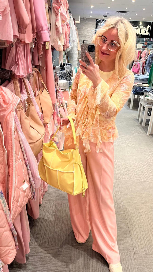 Blouse with ruffles sheer fits S/M