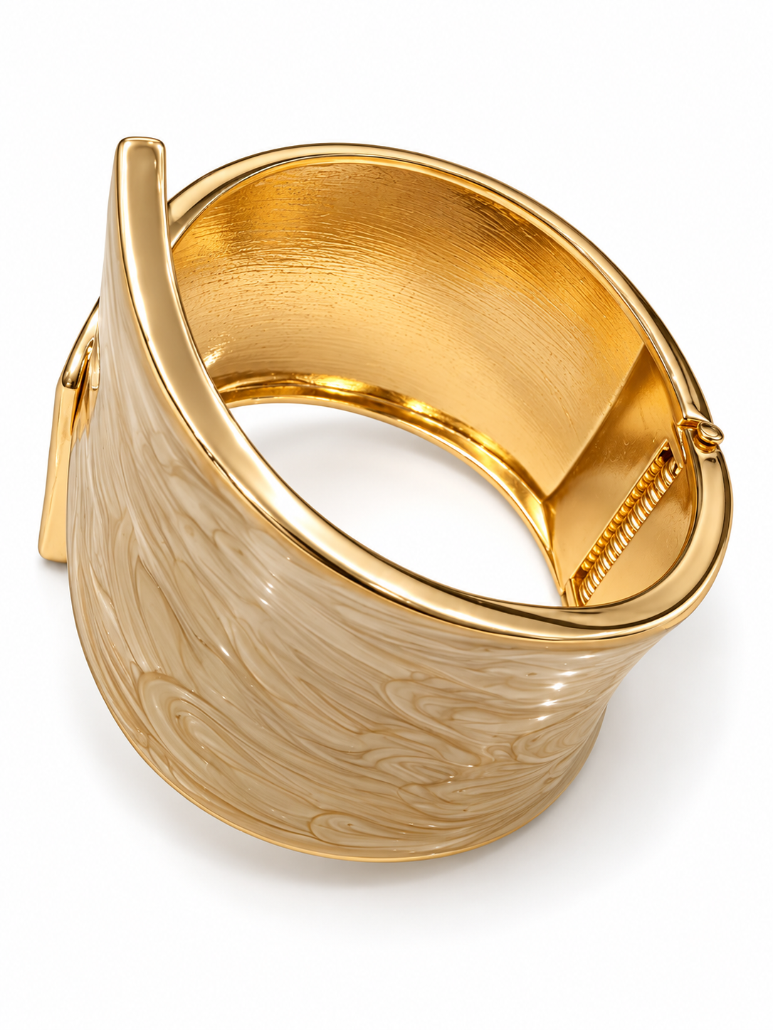 Gold Enamel Cuff Bracelet