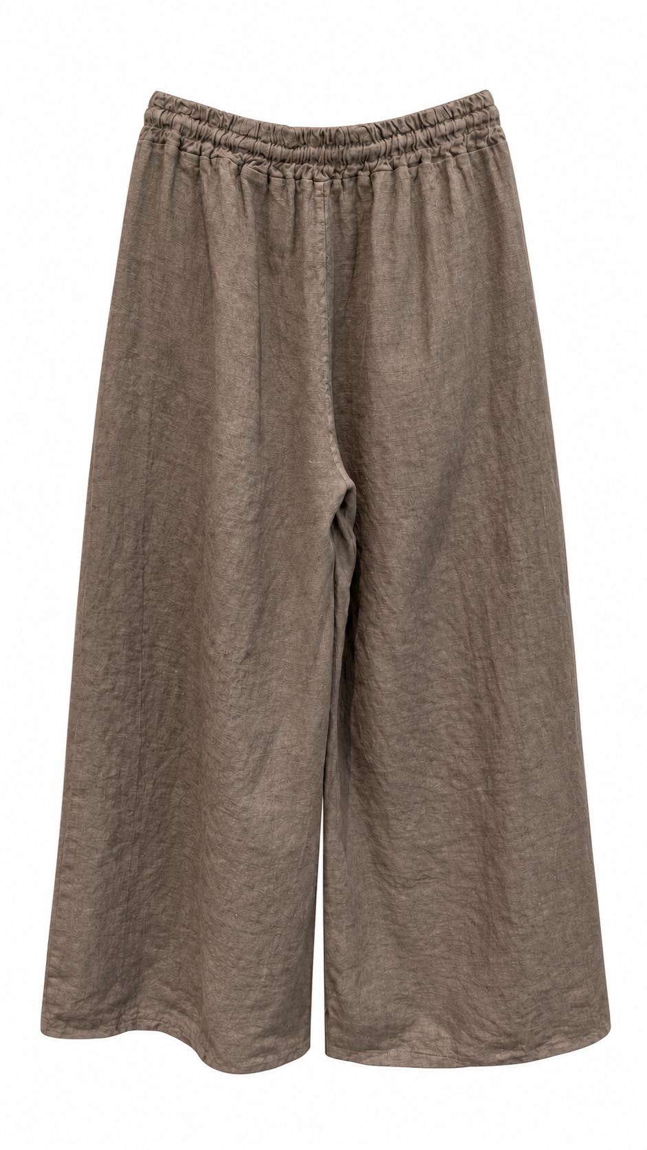 Linen Wide-Leg Pants with Sequin Flowers
