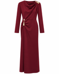Burgundy Gold-Detail Maxi Dress