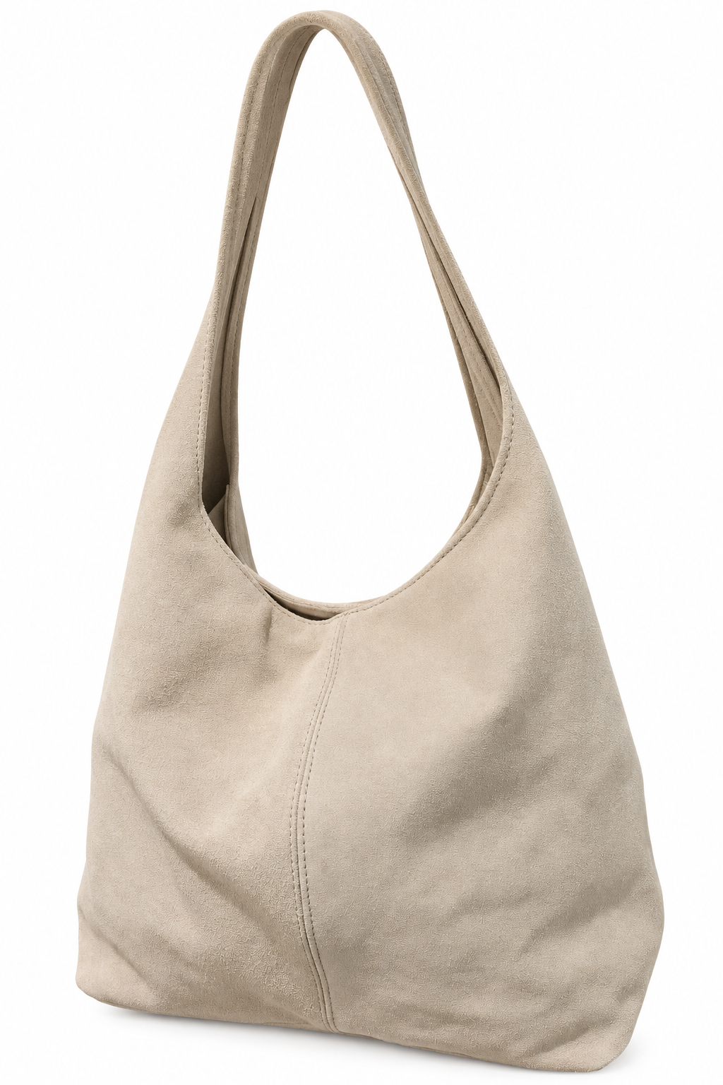 Stone Suede Hobo Bag