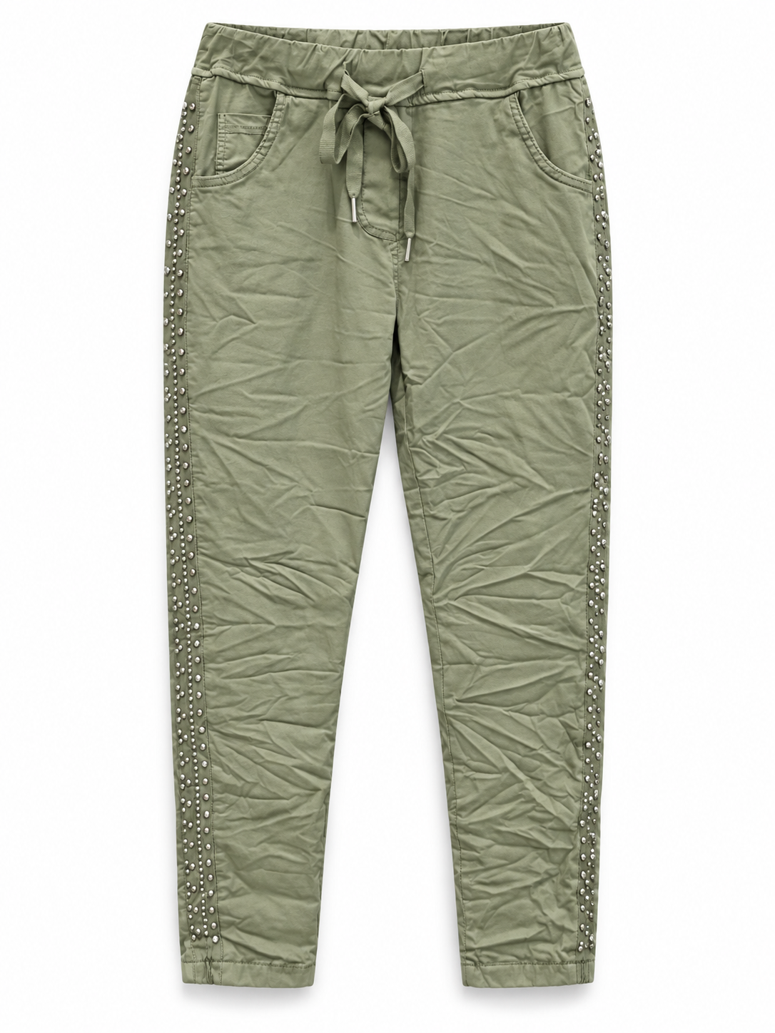 Olive Studded Magic Pants