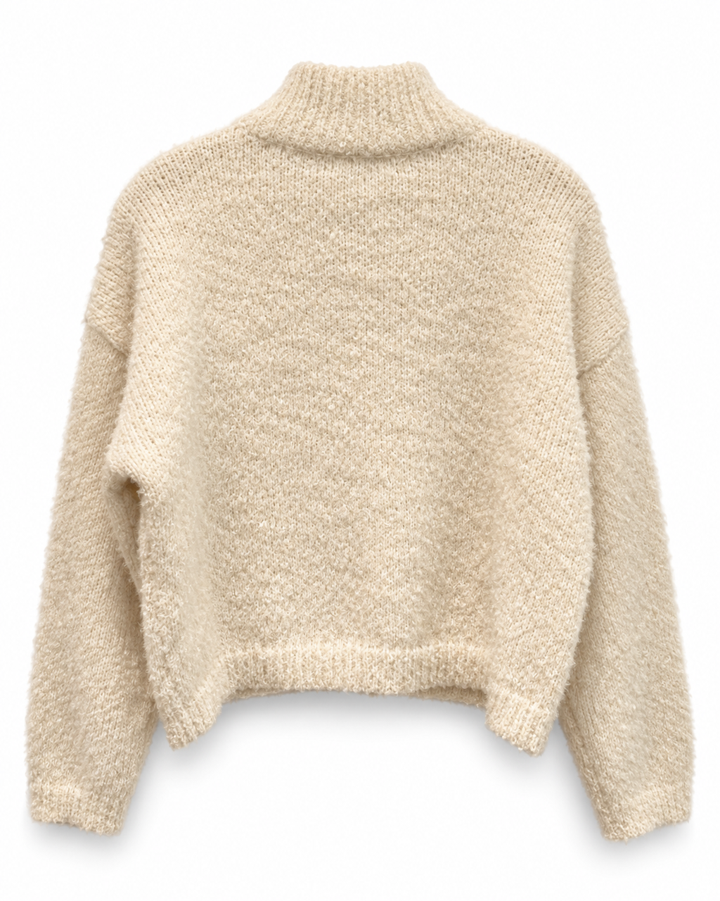 Ivory Floral Embroidered Knit Sweater
