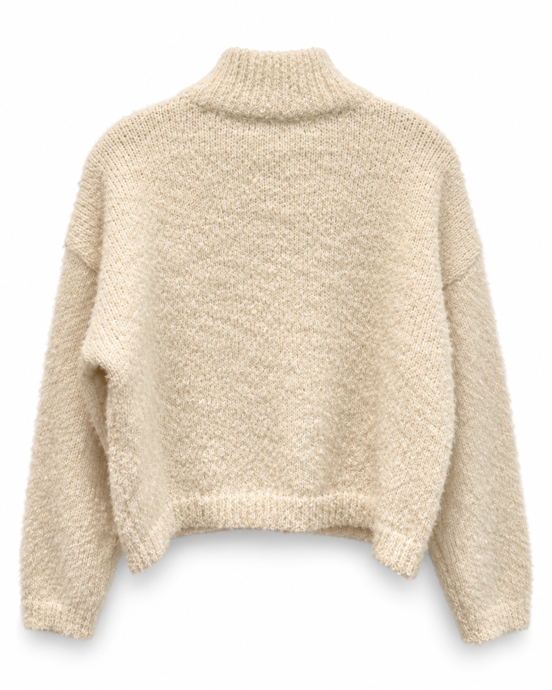 Ivory Floral Embroidered Knit Sweater
