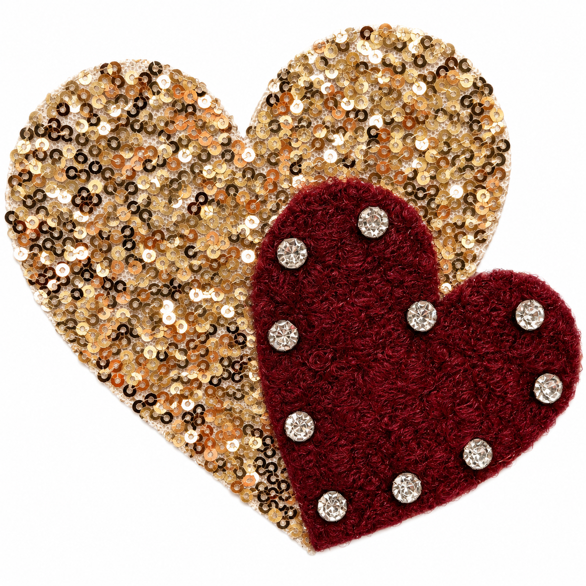 White Sequin Heart Embellished Shirt