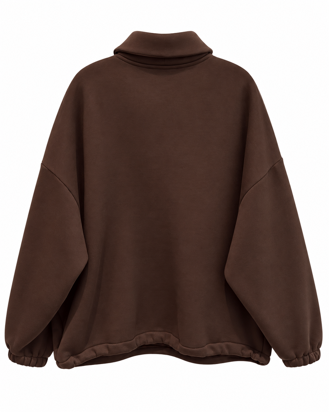 Chocolate Brown Half-Zip Cotton Sweatshirt