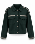 Forest Green Sequin Trim Jacket