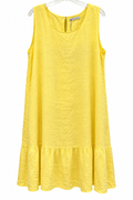 Sunshine Yellow Linen Ruffle Dress