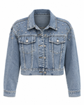 Light Blue Embellished Denim Jacket