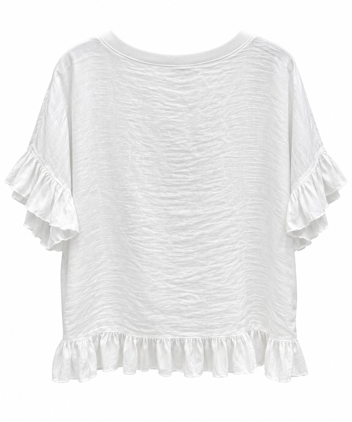 Elegant White Ruffle Top