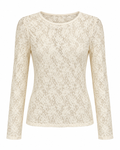 Ivory Floral Lace Long-Sleeve Top