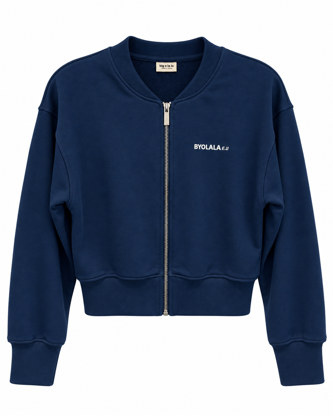 Navy Zip Bomber Sweatshirt